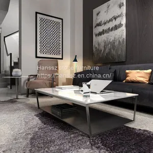 High Quality Rectangular Calacutta White Table Top Wholesale Restaurant Furniture thumbnail-3