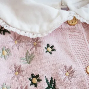 Custom High Quality Tops WoKids Sweater Turtleneck WoKids High Neck Sweaters Girl Knitted Cotton Pullover Sleeveless Sweater thumbnail-3
