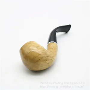 140mm Length Wooden Resin Short Tobacco Pipe With Small Solid Wood Head for Smoking thumbnail-1