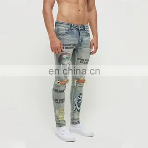 DiZNEW OEM DENIM SKINNY FIT DIGITAL PRINTING DESIGNERS MEN JEANS thumbnail-3