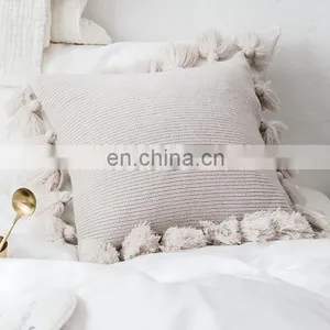 Home Decor Pillow With Delicate Tassels Sofa Decorative Pillow Cover Tassel Pillow Case Cushions thumbnail-5