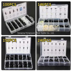 White Plastic Push Fasteners Car Nylon Fasteners Clips Auto Plastic Push Screw Rivets thumbnail-2