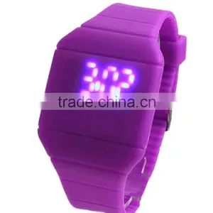 Square Type Single Key Silicone Watch /LED Jelly Watch / Super Thin Watch thumbnail-1