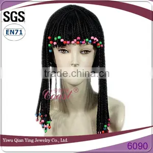 Black Synthetic Cleopatra Elizabeth Afro Braided Wig thumbnail-1