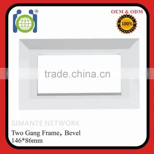 UK 146*86mm 2 Gang Rj11 Rj45 Smooth Bevelled Surface Frame Wall Plate thumbnail-1