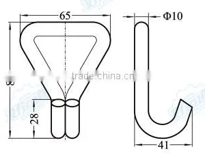 04317 Wire Single J Hook for Tie Down thumbnail-2