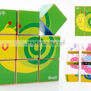 Promotional 9 Pcs Children's Educational Toys Games Kids Cube Block Puzzle Cubic Fun 3d Wooden Block Puzzle 3d Cube Puzzle Game Quality Choice thumbnail-4