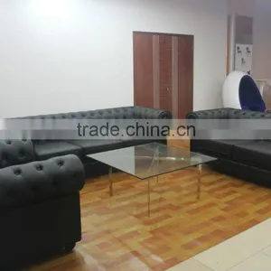 Replica Wooden Frame Chesterfield Sofa Set, Anonimo Chesterfield Sofa Design, Black Color Chesterfield Sofa Set for Living Room thumbnail-1