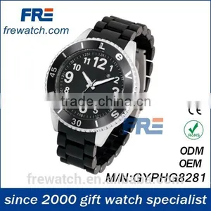 Fashion Design Alloy Wrist Watch Cover With Silicone Large Size Wrist Watch for Male thumbnail-1