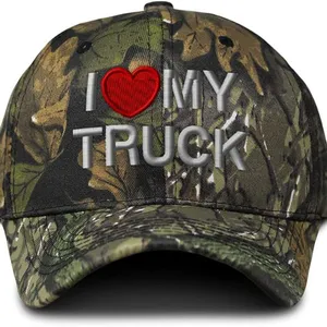 Custom Camo Baseball Cap I Love My Truck Hunting Dad Hats for Men & Women thumbnail-1