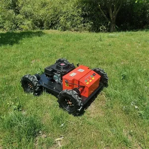 Industrial Single Cylinder 9Hp Gasoline Engine 6Km/H Travel Speed Wireless Radio Control Steep Slope Lawn Mower thumbnail-3