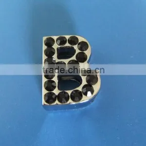 18mm Slide Letters With Black Rhinestone thumbnail-3