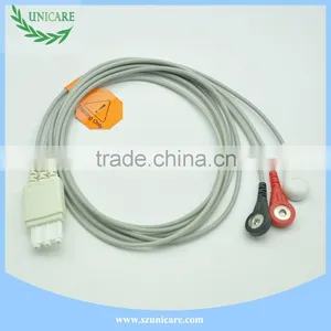 High Quality ECG M1673A Snap Type 3 Leadwires ECG Cable thumbnail-1