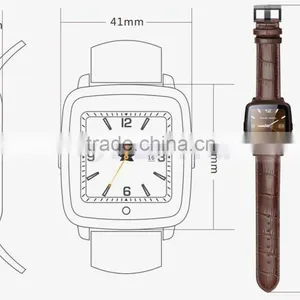 1.54 Inch Camera Bluetooth SIM Smart Watch Phone Mobile Cell Phone With Leather Wrist thumbnail-4