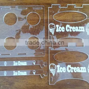 Customized DIY Assembled Clear Desktop 4 Holes Acrylic Ice Cream Cone Display Stand Holder/rack thumbnail-3