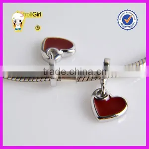 Jewelry On Line 925 Sterling Silver Enamel Heart European Charm Beads thumbnail-5