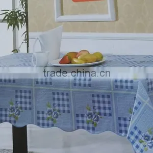 100% Polyester TC CVC Table Cloth WITH RUFFLES,LACE,WATER RESISTANT ,HEAT RESISTANT,WATER PROOF thumbnail-4