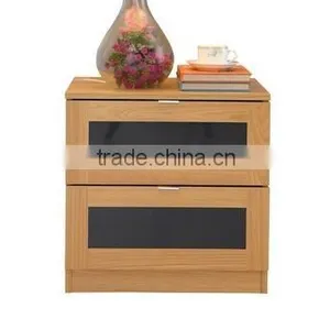 Light Brown General Use Monza Two Drawer Bedside Cabinet thumbnail-4