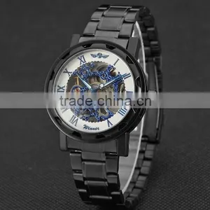 Stainless Steel Automatic Mechanical Skeleton Watch thumbnail-1