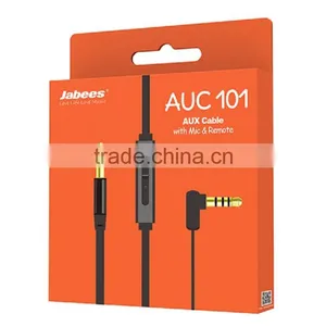 TPE Flat Stereo Built in Mic Aux Input Music Cable for Car thumbnail-6