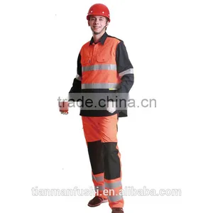 2015 Reflective Workwear Suit Customed Top Quality Organge High Visibility Work Clothes For Men thumbnail-1