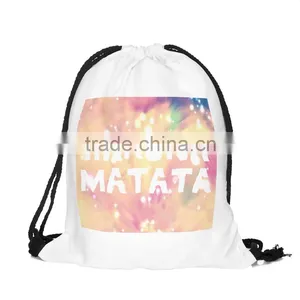 China Supplier Hot Sale Custom 3D Print Cheap Small Drawstring Bag thumbnail-5