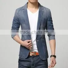 Latest Design Mens Vests 2015 New Fashion Blue Motorcycle Biker Denim Vest thumbnail-1