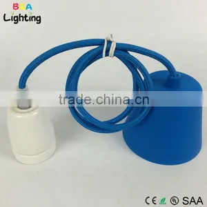 E26 Porcelain Hanging Lamp With Fabric Wire thumbnail-5