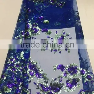 CL60071 New Arriva Fast Delivery Tulle Emboridery Lace With Sequins ,wholesale French Lace Fabric for Ladies thumbnail-1
