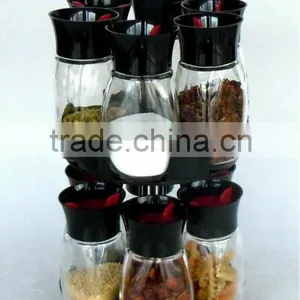 TW971 Glass Spice Jar Spice Shaker 12pcs Set With Plastic Lid and Stand thumbnail-1