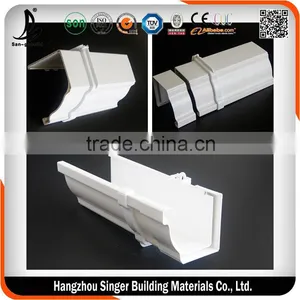 Hangzhou Factory PVC Rain Gutter, Plastic Material 5.2 Inch Rectangular Gutter thumbnail-1