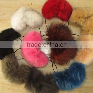 Multy Color Warm Fox Fur Hat Earmuffs thumbnail-1