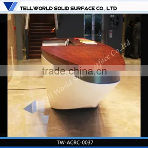 Make in China Boat Shape Beautiful Small Reception Desk for Sale thumbnail-2