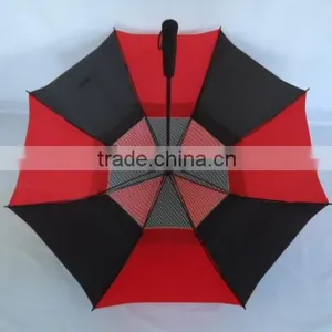 Double Layer Canopy Golf Red And Black Umbrella,Golf Umbrella thumbnail-5