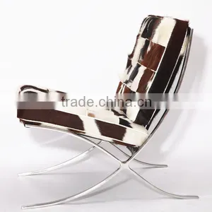 Natural Pony Leather Barcelona Chair in Cowhide Leather thumbnail-1