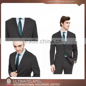 2016 Fashion Men's Black Business Suit Slim Fit thumbnail-1