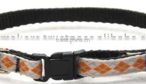 3/8" Fashion Nylon Orange Argyle Collars thumbnail-1
