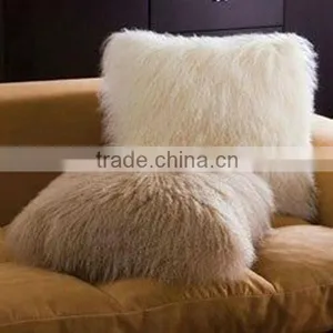 Hot Sell 45*45cm Mongolian Sheep Fur Pillow thumbnail-1