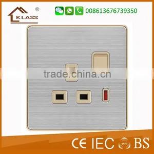 Hot Sale 2 Gang UK 13A Switched Socket With Neon, Double 13A Wall Switch Socket thumbnail-3