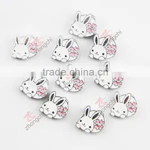 Metal Enamel Crystal Hare Slider Charms (JP08) thumbnail-1