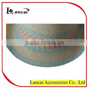2016 Wholesale Multi Colour Straw Trilby thumbnail-3
