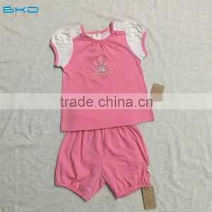 BKD 100% Organic Cotton Bubble Sleeve Baby Girl Outfits thumbnail-1