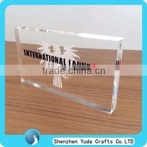 Custom Clear and Colored Cast Acrylic Block , Engraved Plexiglass Logo Block, Silk-screen Printing Perspex Brick 20-50mm Thick thumbnail-2