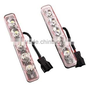 2 * White 5 LED Daytime Running Light DRL Car Fog DRL Lamp Clear Lens thumbnail-4