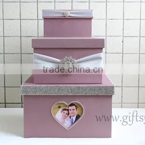 Elegant Wedding Gift Card Holder 3 Tier White Wedding Card Box Wholesale thumbnail-3