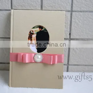 Gold Wedding Guest Book With Photo Frame thumbnail-3