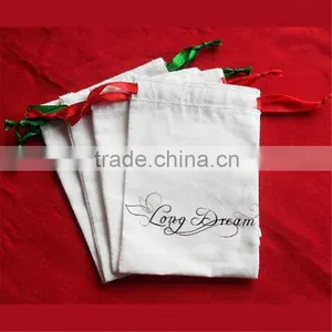 Muslin Bag 3 x 5 White Single Drawstring Bag thumbnail-4