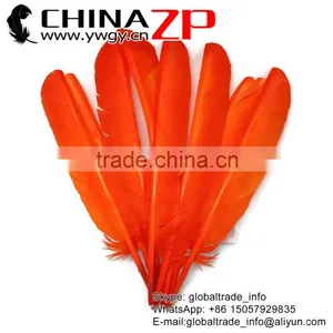 ZPDECOR Wholesale Plumage High Quality Natural Dyed Orange Turkey Pointers Quill Large Feathers thumbnail-1