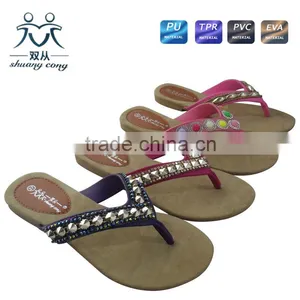 2016 Fuzzy Summer Metal Bead Slipper for Girls thumbnail-4
