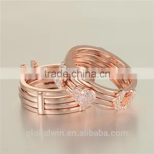 Latest Designs Gold Plated Finger Sex Letter I Love You Sterling Silver Ring With Clear Zircon thumbnail-3